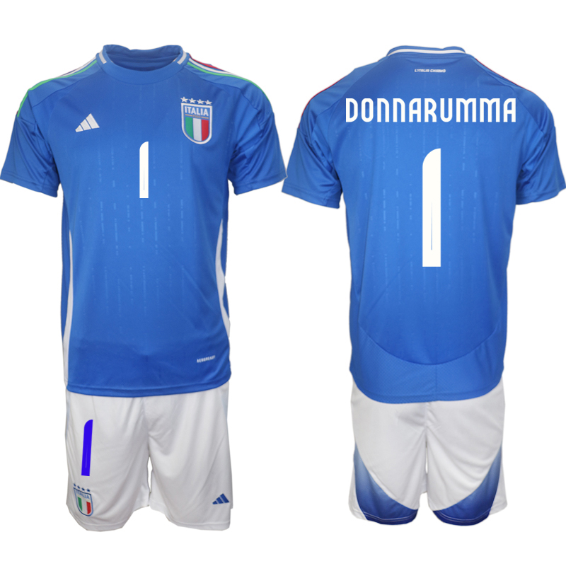 Men 2024-2025 Season Italy home Blue #1 Soccer Jerseys